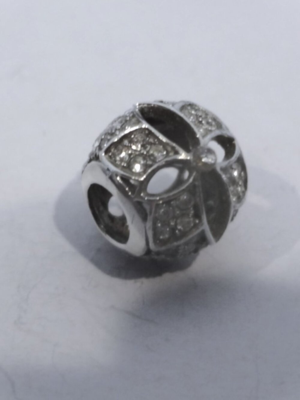 Round Open Cut Bead with Crystals